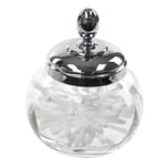 Windisch 88475D Round Clear Crystal Glass Cotton Swab Jar